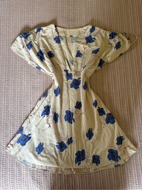 Free People Floral Empire Waist Mini Dress